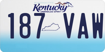 KY license plate 187VAW