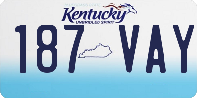 KY license plate 187VAY