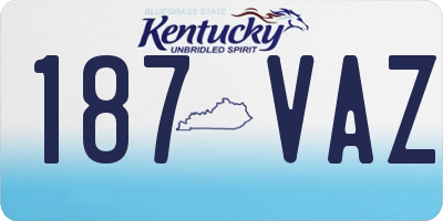 KY license plate 187VAZ