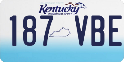 KY license plate 187VBE