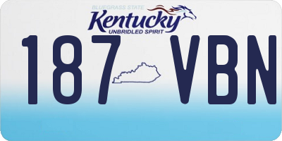 KY license plate 187VBN