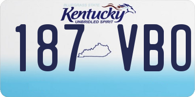 KY license plate 187VBO