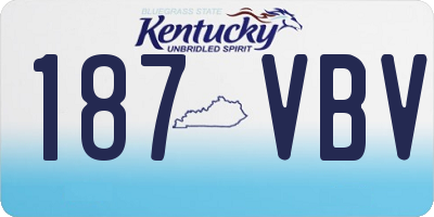 KY license plate 187VBV