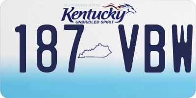 KY license plate 187VBW