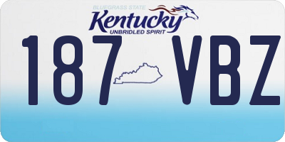 KY license plate 187VBZ