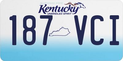 KY license plate 187VCI