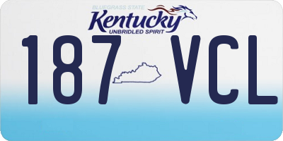 KY license plate 187VCL