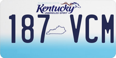 KY license plate 187VCM