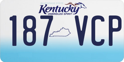 KY license plate 187VCP