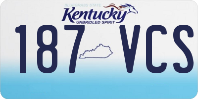 KY license plate 187VCS