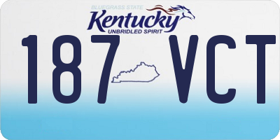 KY license plate 187VCT