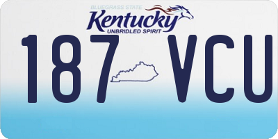 KY license plate 187VCU