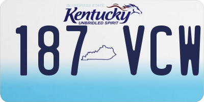 KY license plate 187VCW