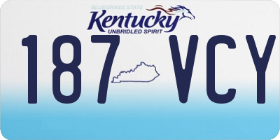 KY license plate 187VCY