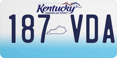 KY license plate 187VDA