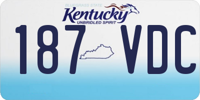 KY license plate 187VDC
