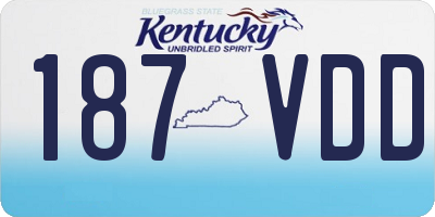KY license plate 187VDD