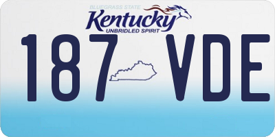 KY license plate 187VDE