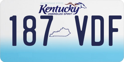 KY license plate 187VDF