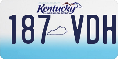 KY license plate 187VDH