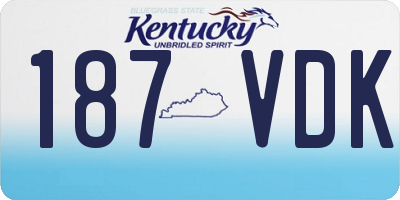 KY license plate 187VDK