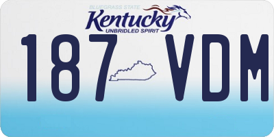 KY license plate 187VDM