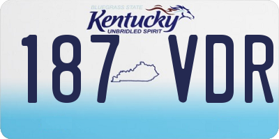 KY license plate 187VDR