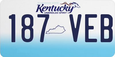 KY license plate 187VEB