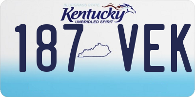 KY license plate 187VEK