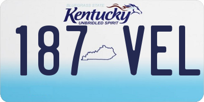 KY license plate 187VEL