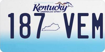 KY license plate 187VEM