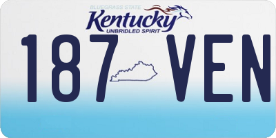 KY license plate 187VEN