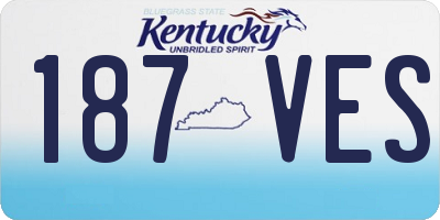 KY license plate 187VES