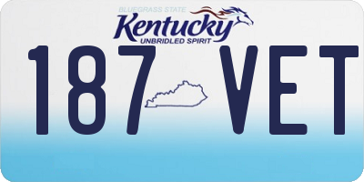 KY license plate 187VET