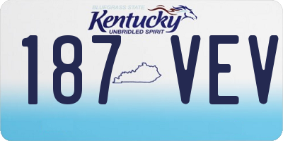 KY license plate 187VEV
