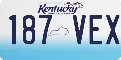 KY license plate 187VEX