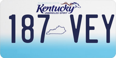 KY license plate 187VEY