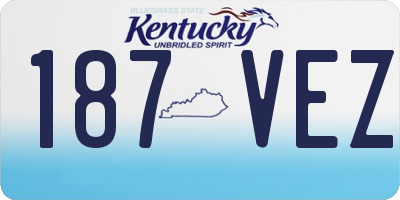 KY license plate 187VEZ