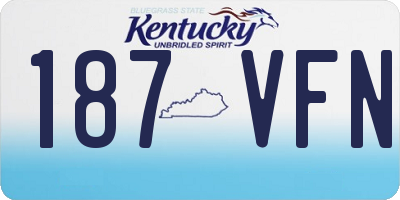 KY license plate 187VFN