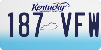 KY license plate 187VFW
