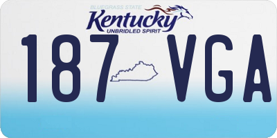 KY license plate 187VGA