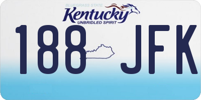 KY license plate 188JFK