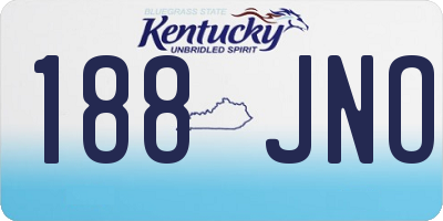 KY license plate 188JNO