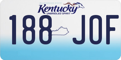 KY license plate 188JOF