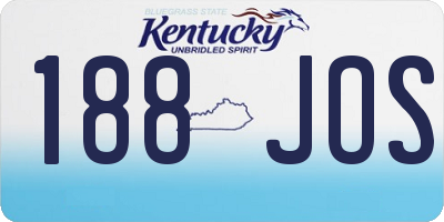 KY license plate 188JOS