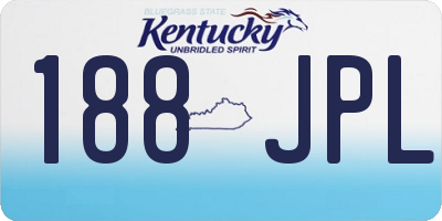 KY license plate 188JPL