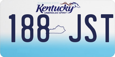 KY license plate 188JST