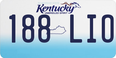 KY license plate 188LIO