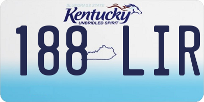 KY license plate 188LIR
