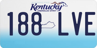 KY license plate 188LVE